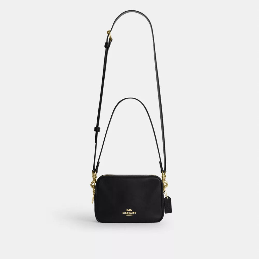 Mini Carey Crossbody Bag - Crinkle Leather/Gold/Black