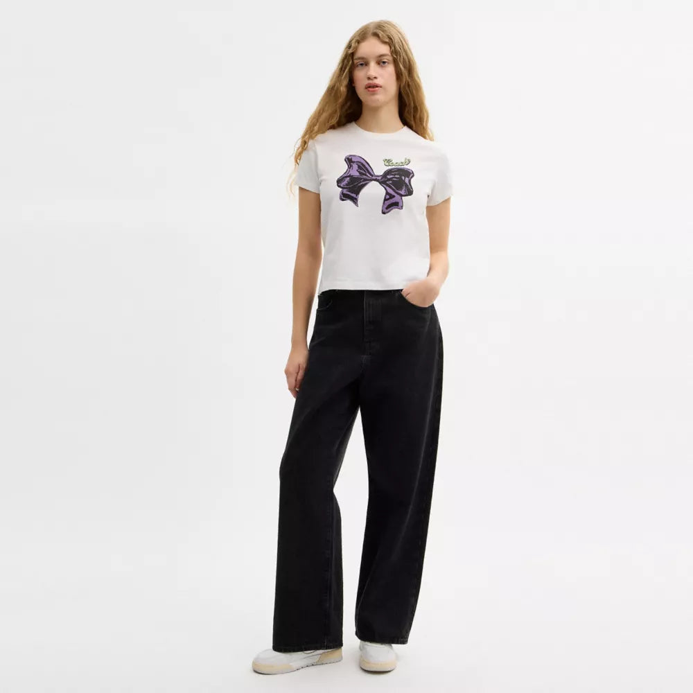 Bow T-Shirt In Organic Cotton - Vintage Ivory