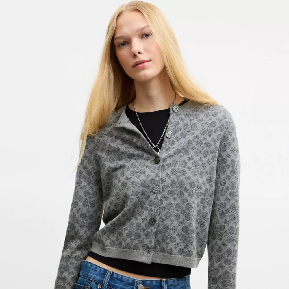 Signature Button Down Cardigan - Grey