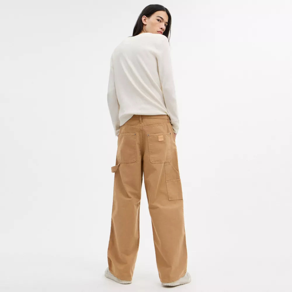 Canvas Pants In Organic Cotton - Sand