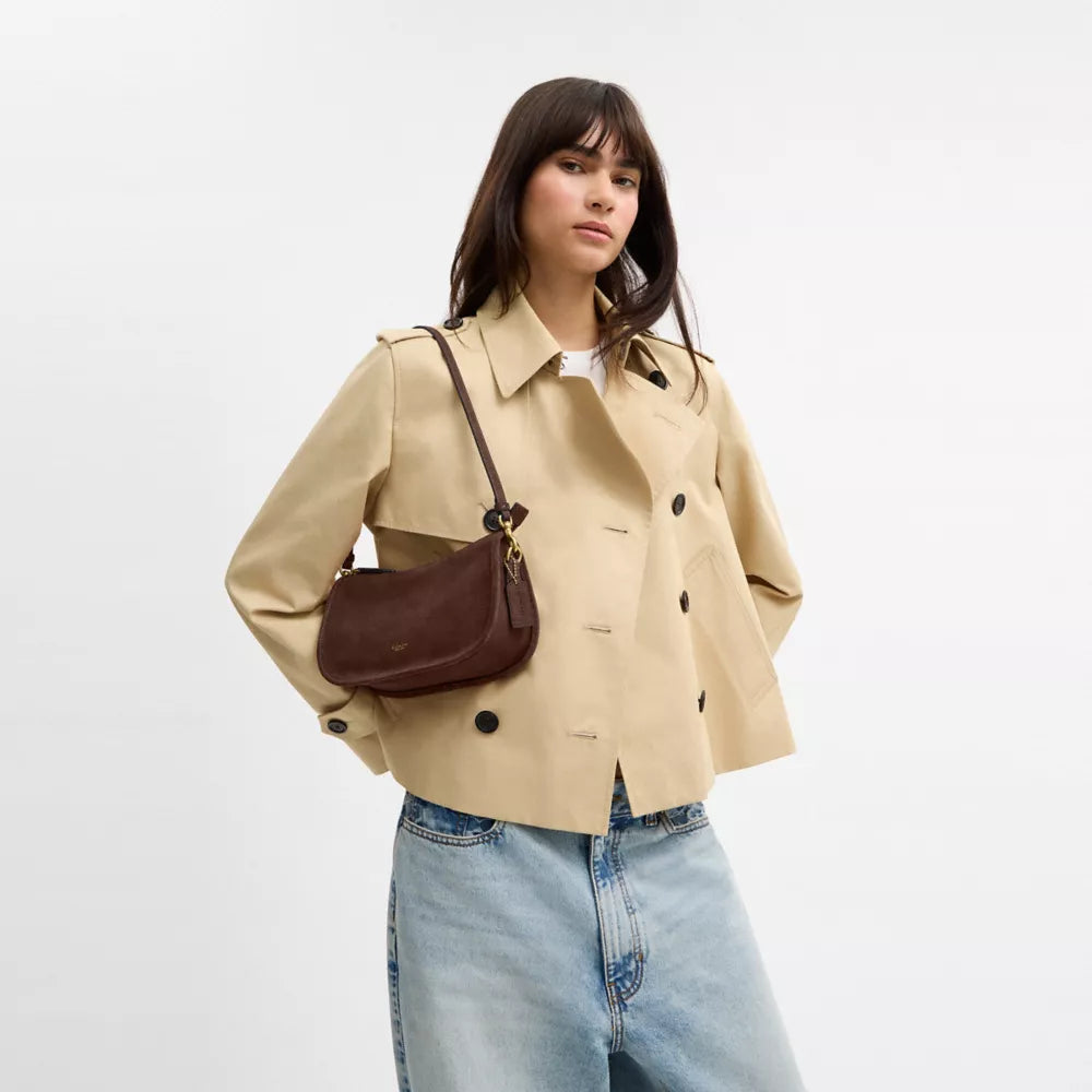 Waverly Bag - Suede/Brass/Dark Chocolate