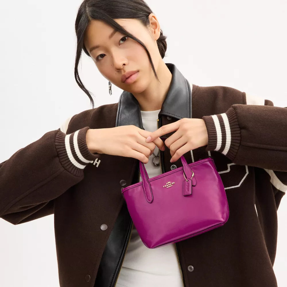 City Mini Tote Bag - Smooth Leather/Im/Magenta