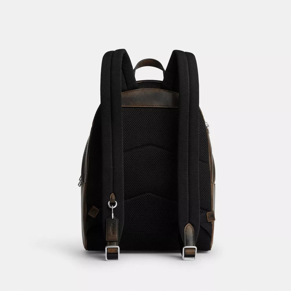 Taylor Small Backpack In Loved Leather - Silver/Black Brown