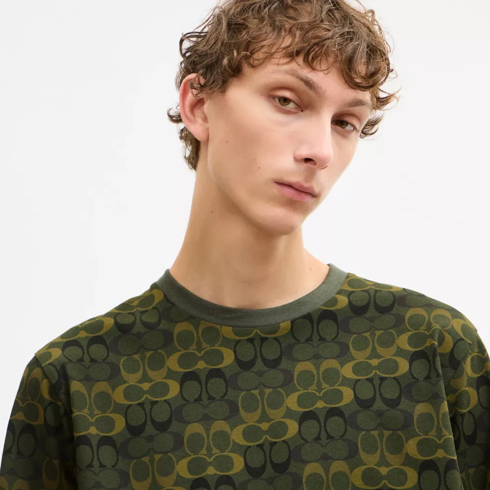 Camo Signature Classic T-Shirt In Organic Cotton - Green/Black