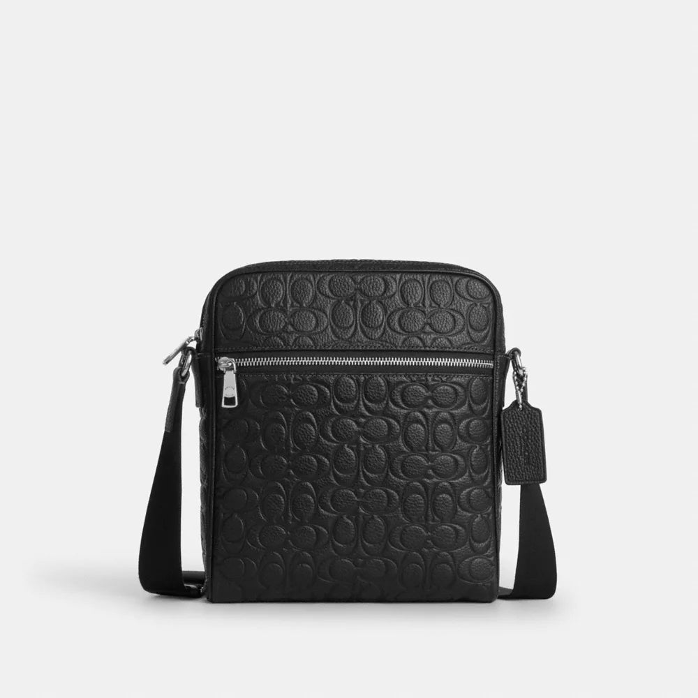 Tristan Crossbody Bag 22 In Signature Leather - Silver/BLACK
