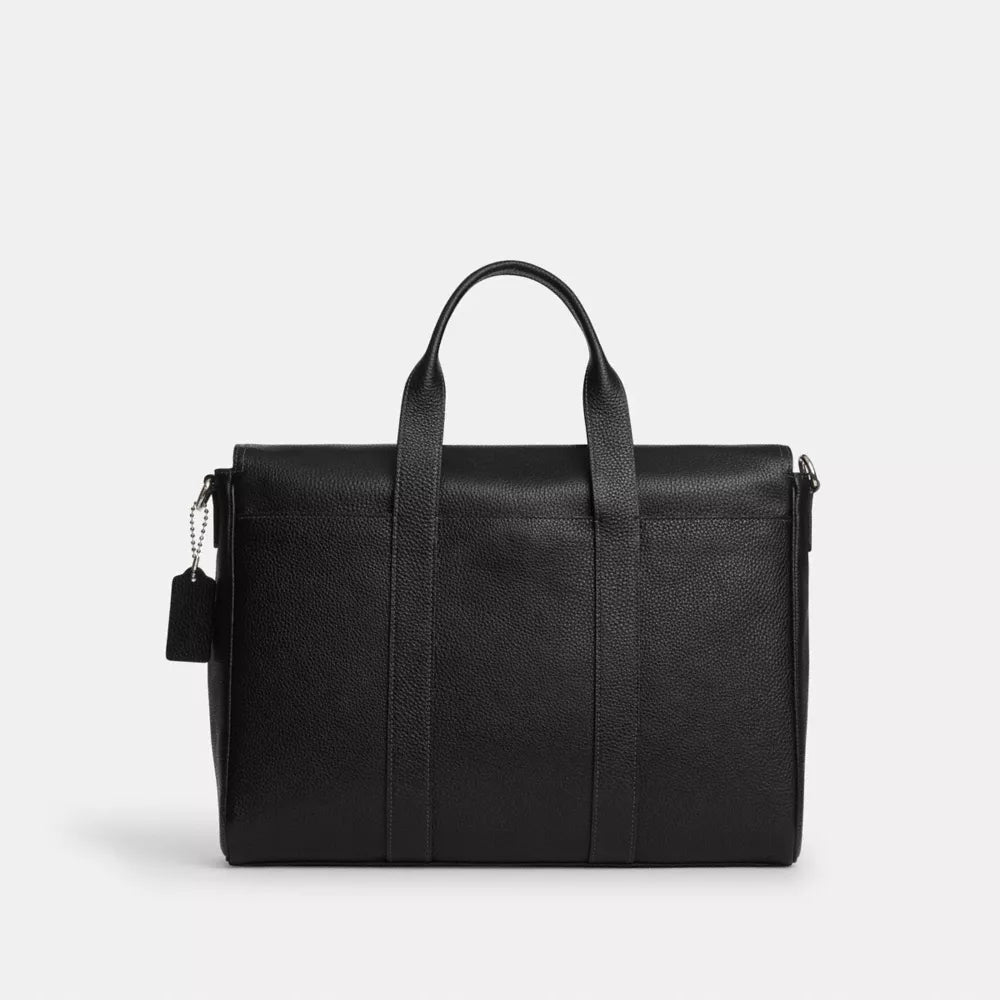 Sullivan Portfolio Brief - Pebbled Leather/Silver/Black