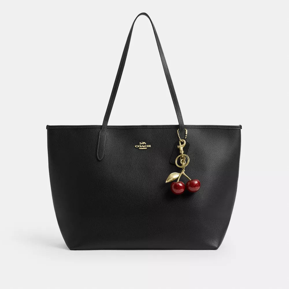 City Tote Bag - Pebbled Leather/Gold/Black