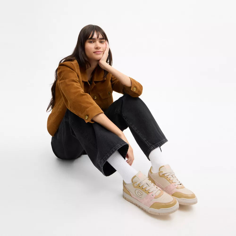 Soho Sneaker With Patent Signature - Candy Pink/Light Beige