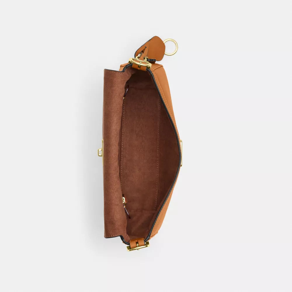Etta Small Flap Shoulder Bag - Gold/Brown