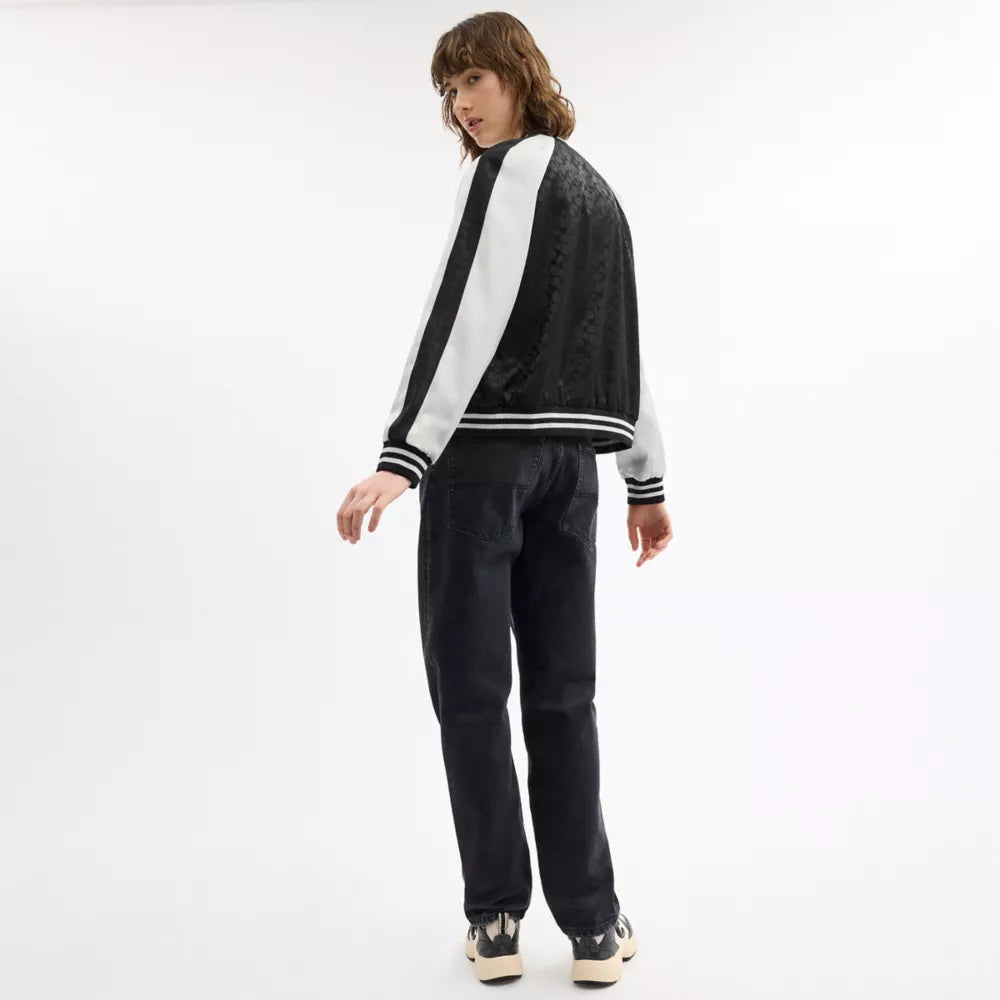 Reversible Signature Souvenir Varsity Jacket - Black