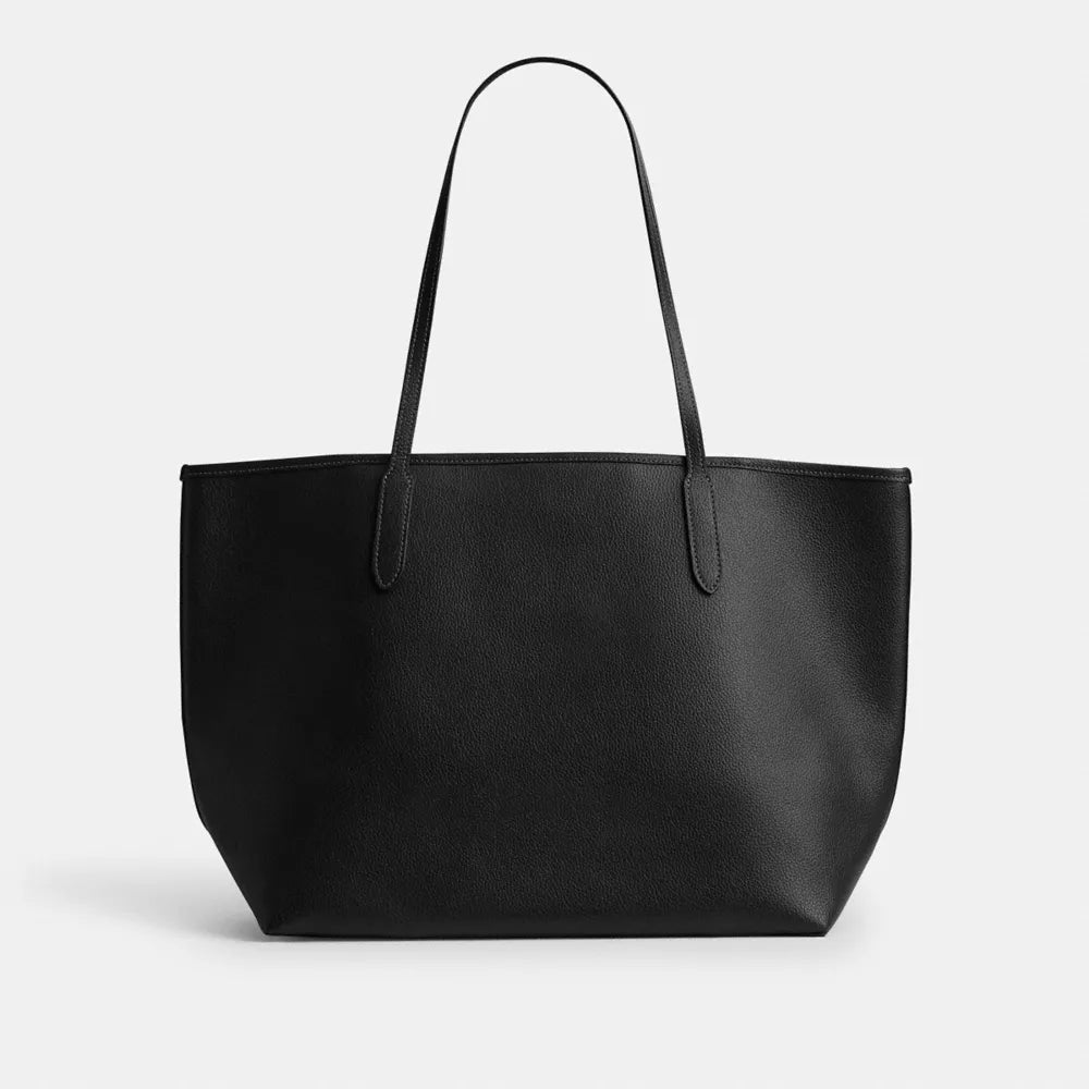 City Tote Bag - Pebbled Leather/Gold/Black