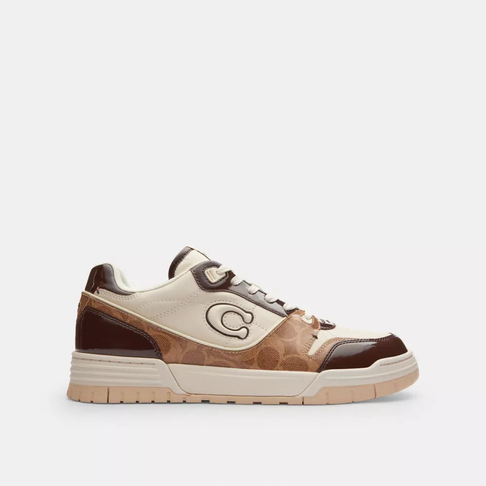Soho Sneaker With Patent Signature - Brown/Maple