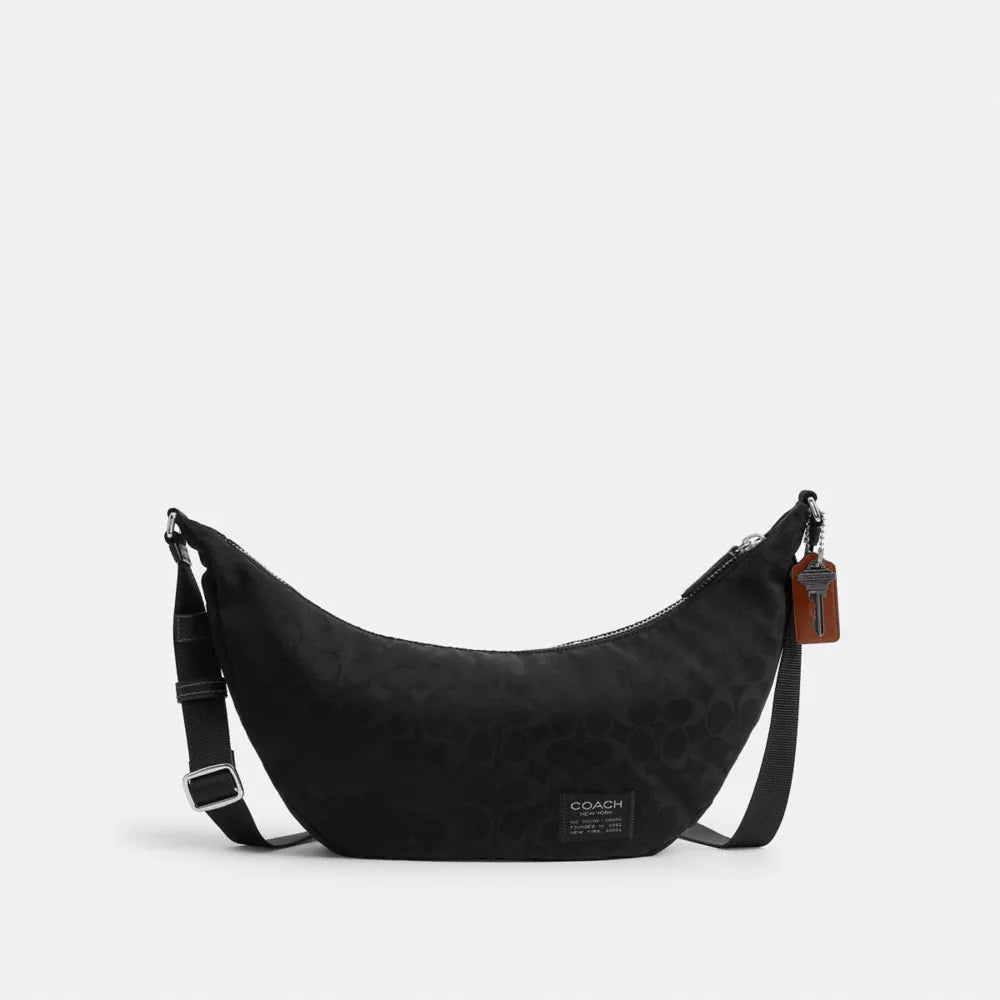 Leon Sling Bag In Signature Nylon Jacquard - Nylon/Black