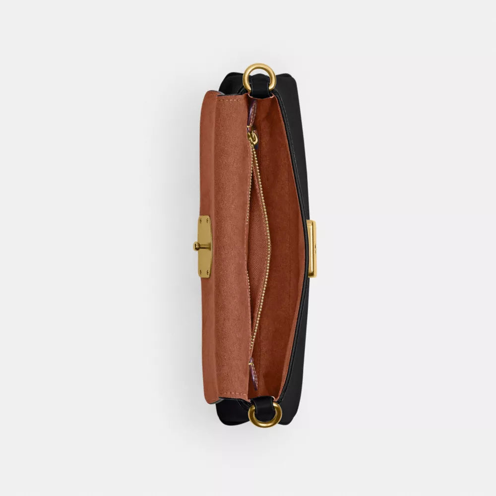 Jet Shoulder Bag - Smooth Leather/Brass/Black
