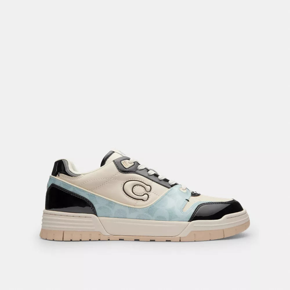 Soho Sneaker With Patent Signature - Sea Mist/Black.