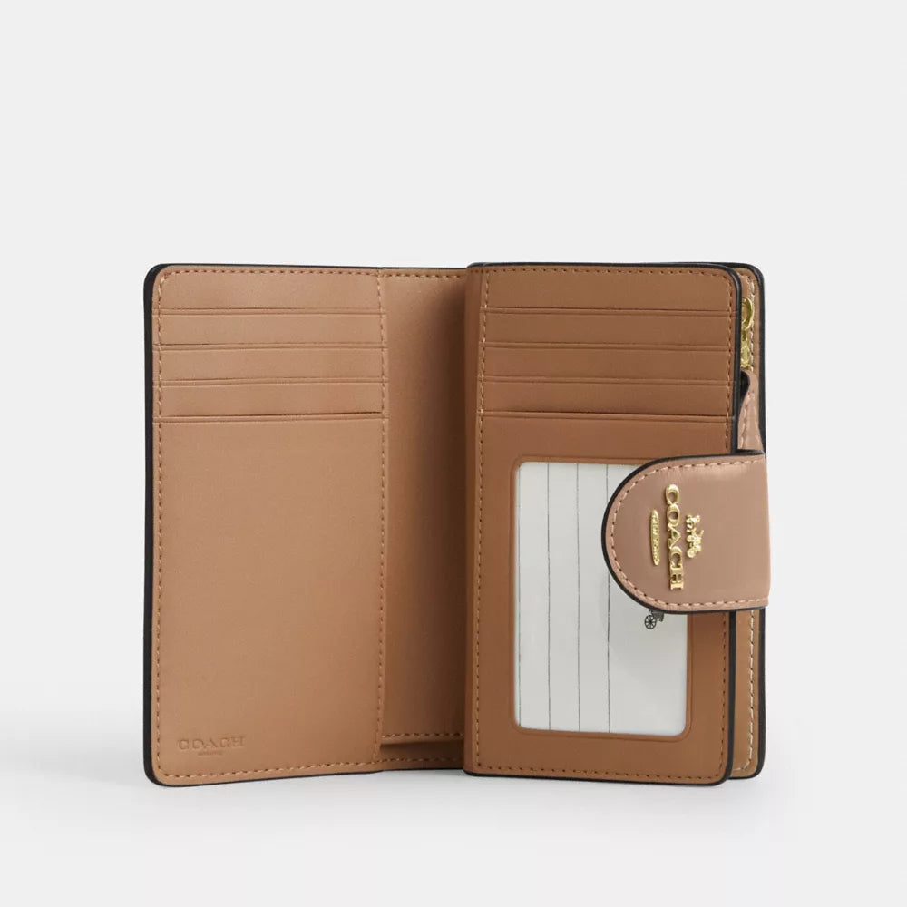 Medium Corner Zip Wallet - Gold/Taupe