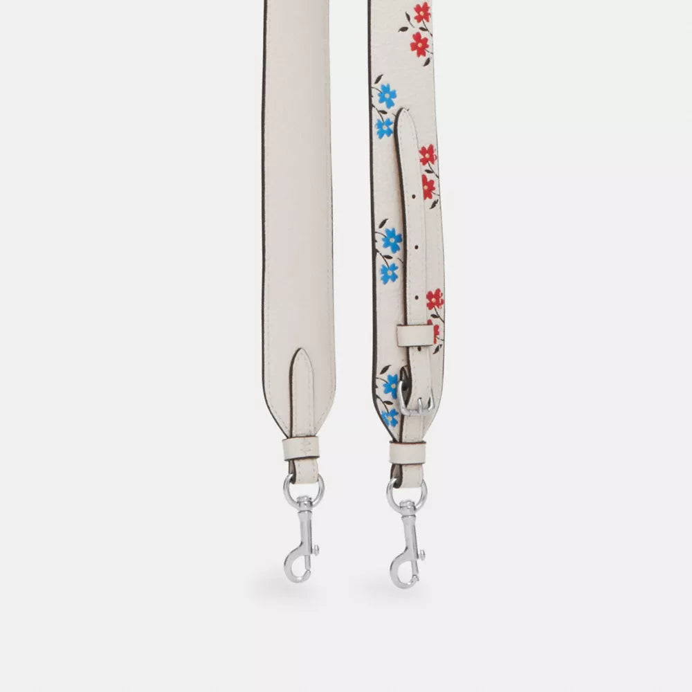Strap With Floral Print - Novelty Leather/Silver/Chalk Multi