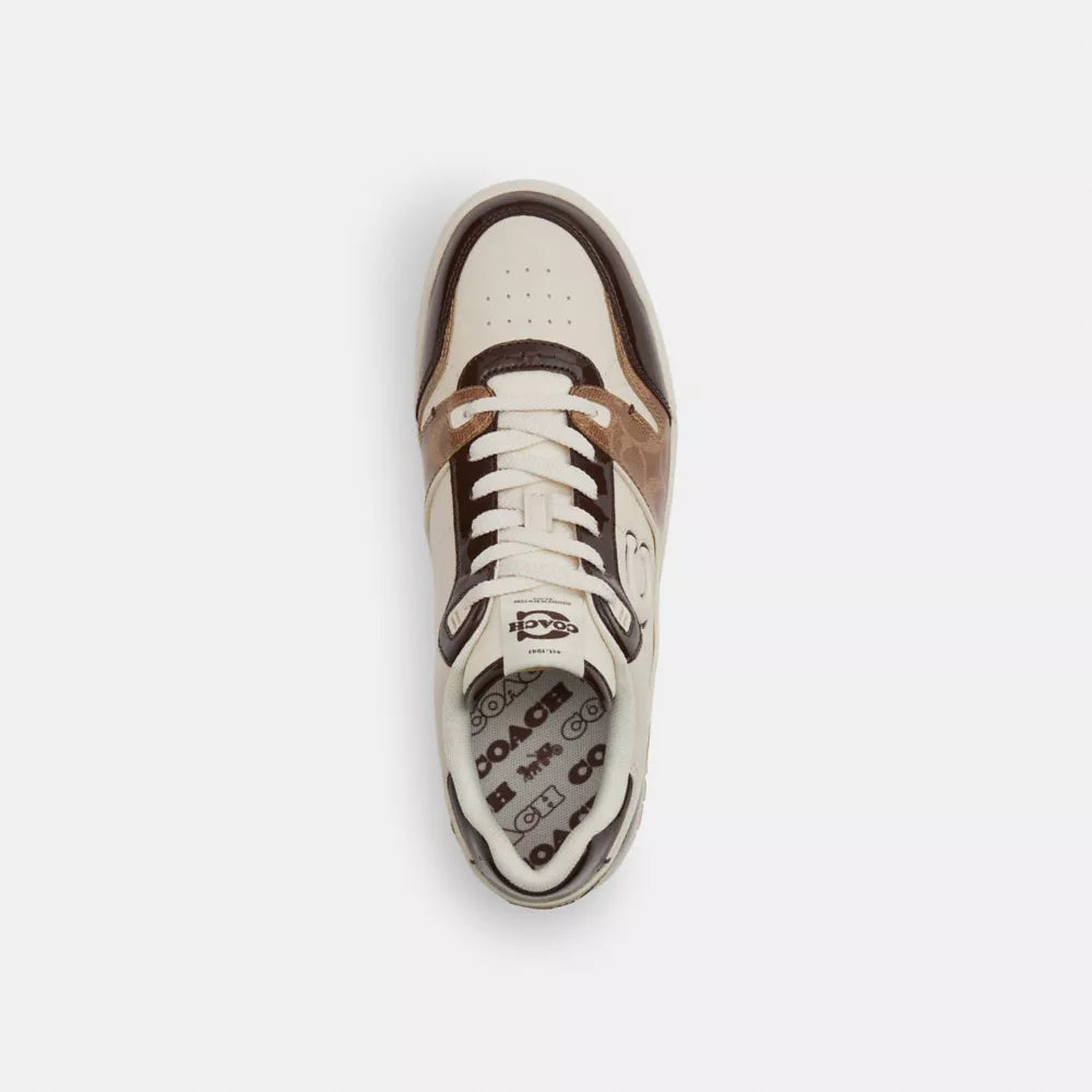 Soho Sneaker With Patent Signature - Brown/Maple