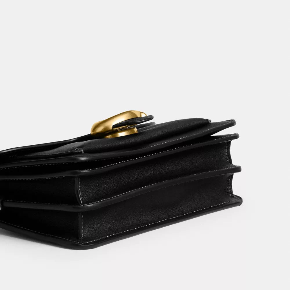 Soft Tabby Shoulder Bag 20 - Natural Grain Leather/Brass/Black