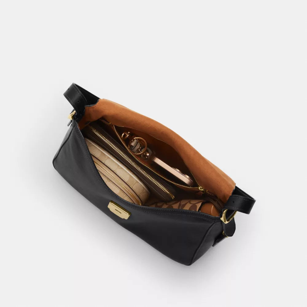 Etta Flap Bag - Natural Grain Leather/Gold/Black