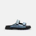 Double Banded Sandal In Signature Denim - Denim/Denim Blue