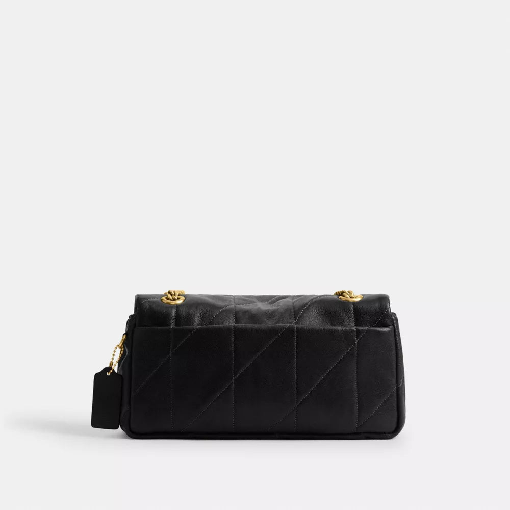 Tabby Shoulder Bag 26 With Quilting - Brass/Black