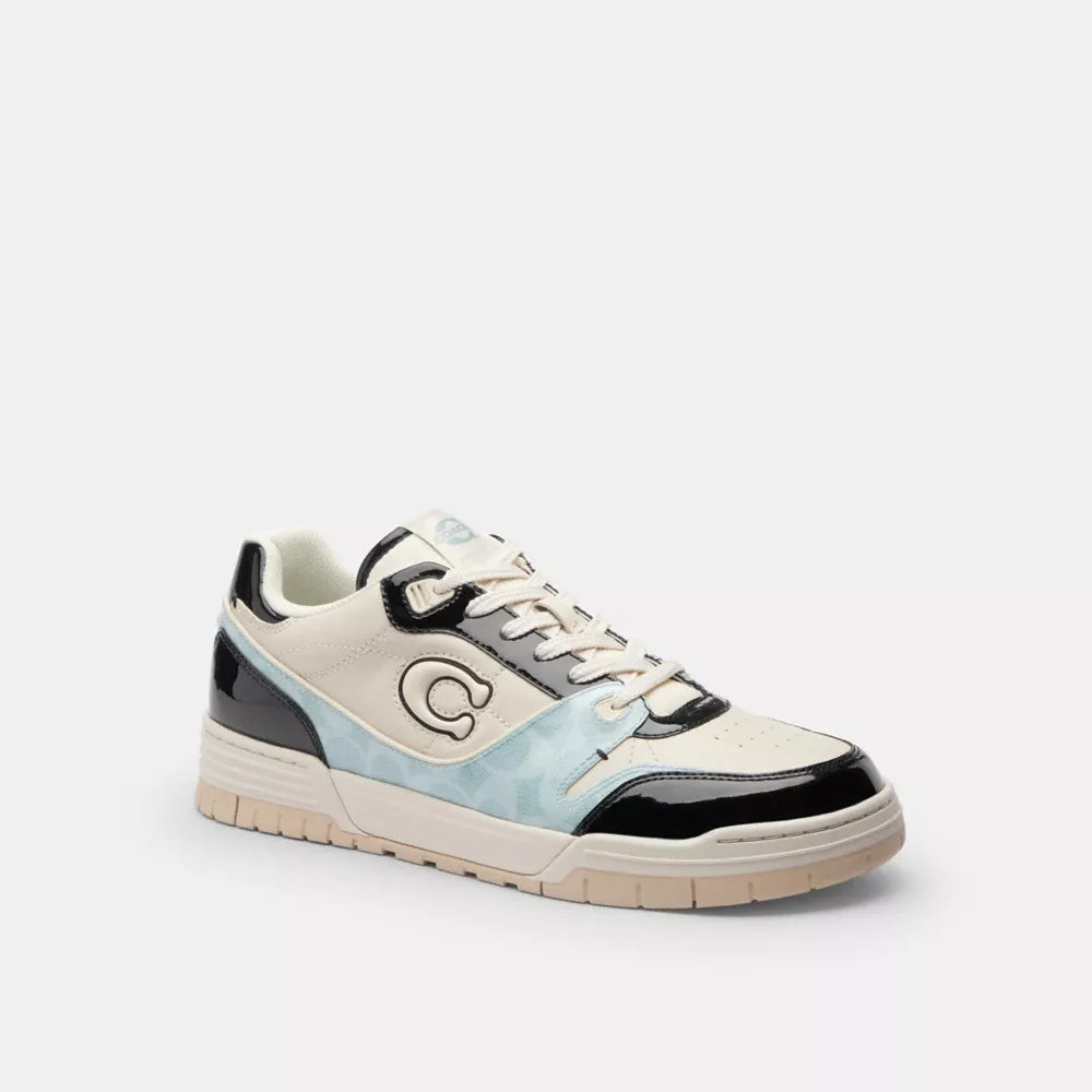 Soho Sneaker With Patent Signature - Sea Mist/Black.