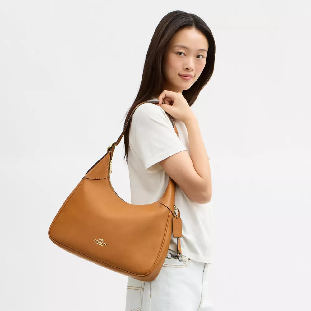 Ella Shoulder Bag - Smooth Leather/Gold/Brown