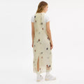 Printed Organza Balloon Dress - Yellow