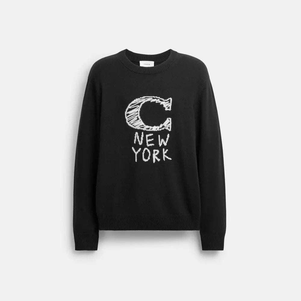 Scribble Signature Sweater - Black