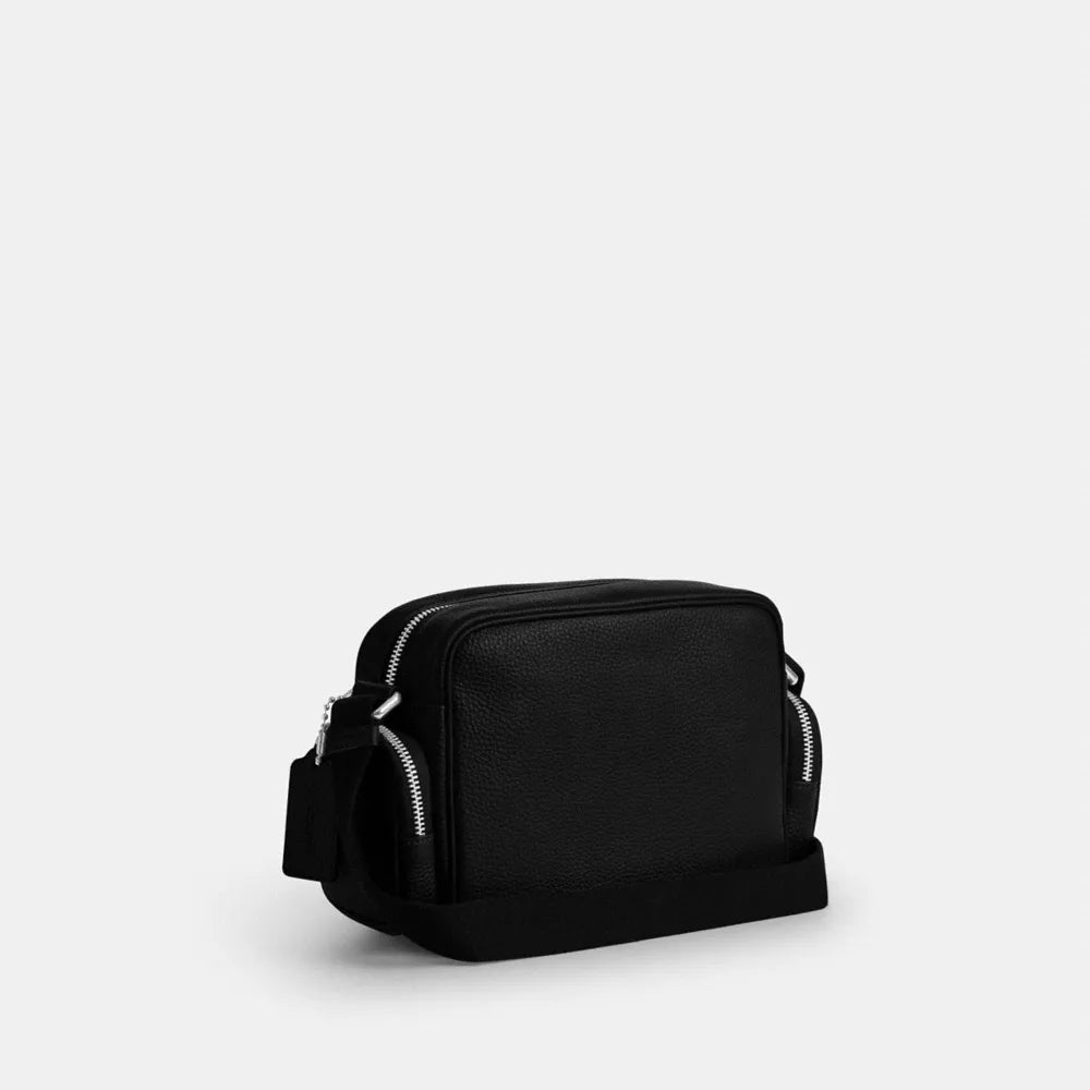 Fletcher Crossbody Bag - Pebbled Leather/Silver/Black