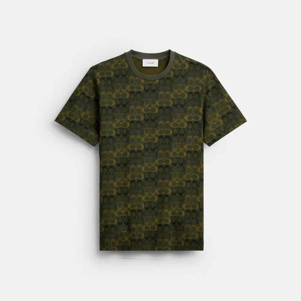 Camo Signature Classic T-Shirt In Organic Cotton - Green/Black
