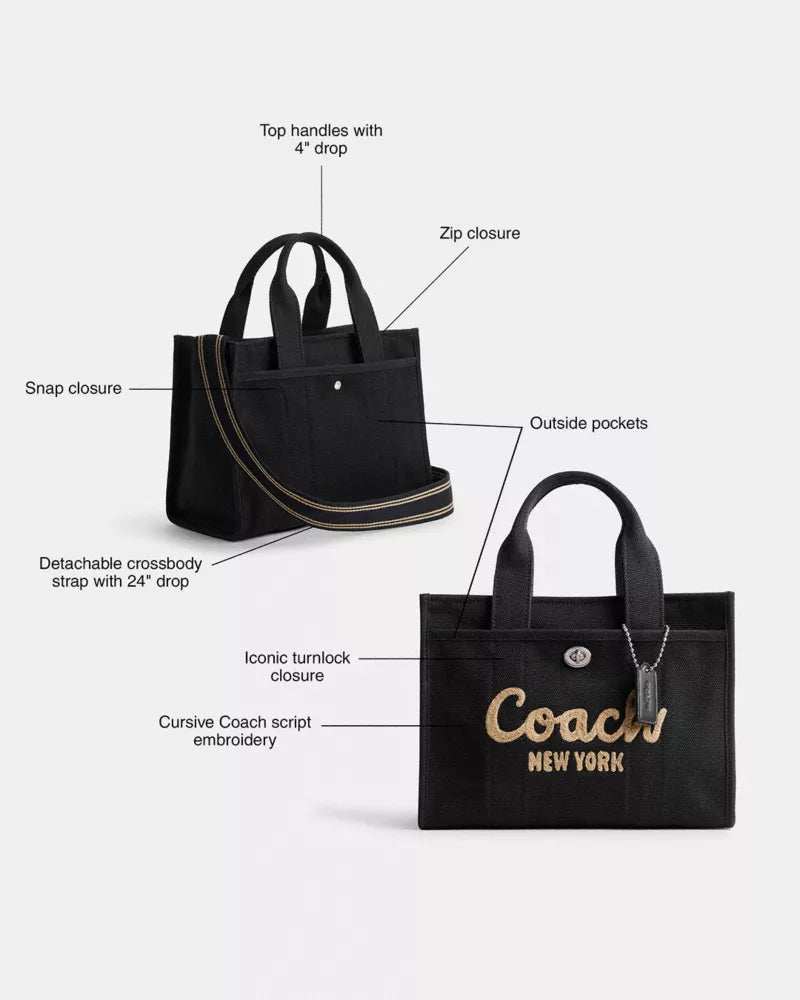 Disney X Coach Cargo Tote Bag 26 With Mickey Mouse In Regenerative Cotton Canvas - Canvas/Brass/Black Multi