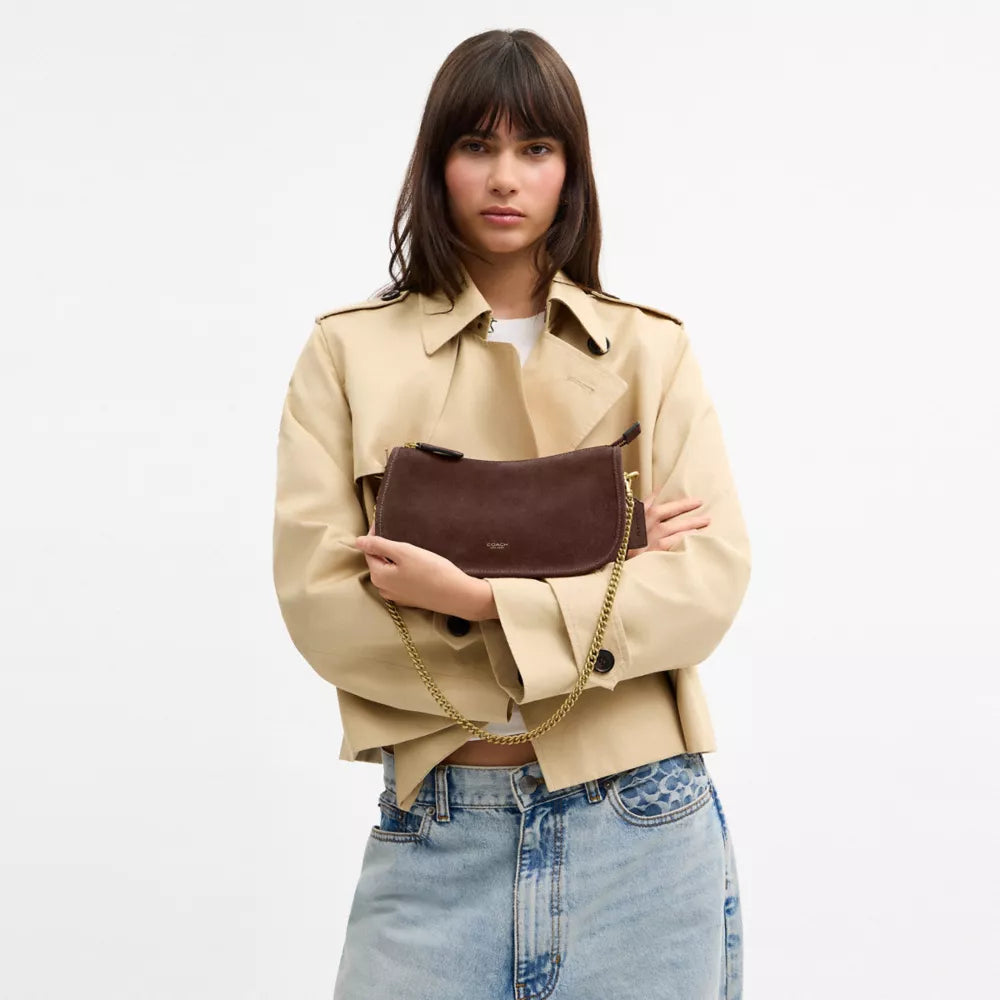 Waverly Bag - Suede/Brass/Dark Chocolate