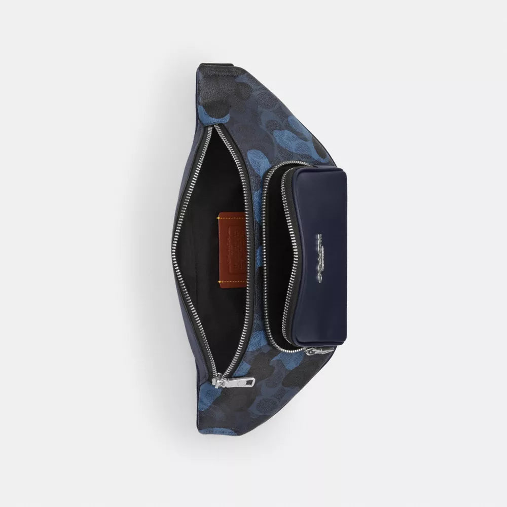 Racer Small Belt Bag In Signature Camo Print - Silver/BLUE MULTI