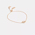 Halo Tea Rose Slider Bracelet - Brass/Rose Gold