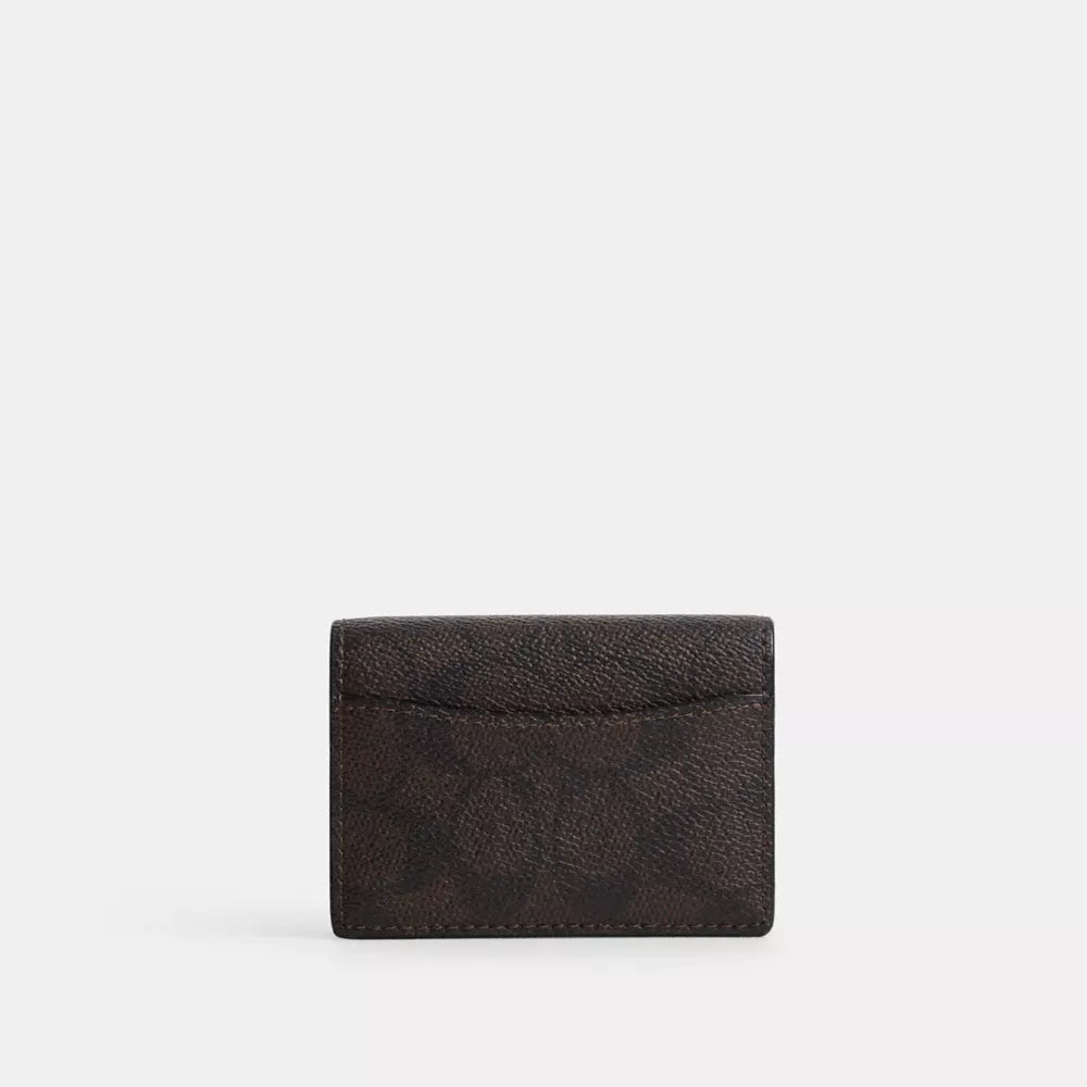 Card Case With Charms In Signature Canvas - Signature Canvas/Gold/Walnut/Black