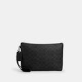 Pouch In Signature Canvas - Signature Canvas/Silver/Black Signature