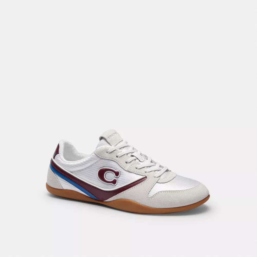 Track Sneaker - White/Dark Cherry