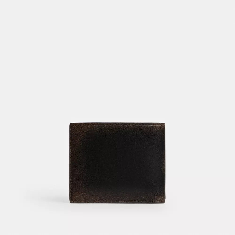 3-In-1 Wallet In Loved Leather - Black Brown