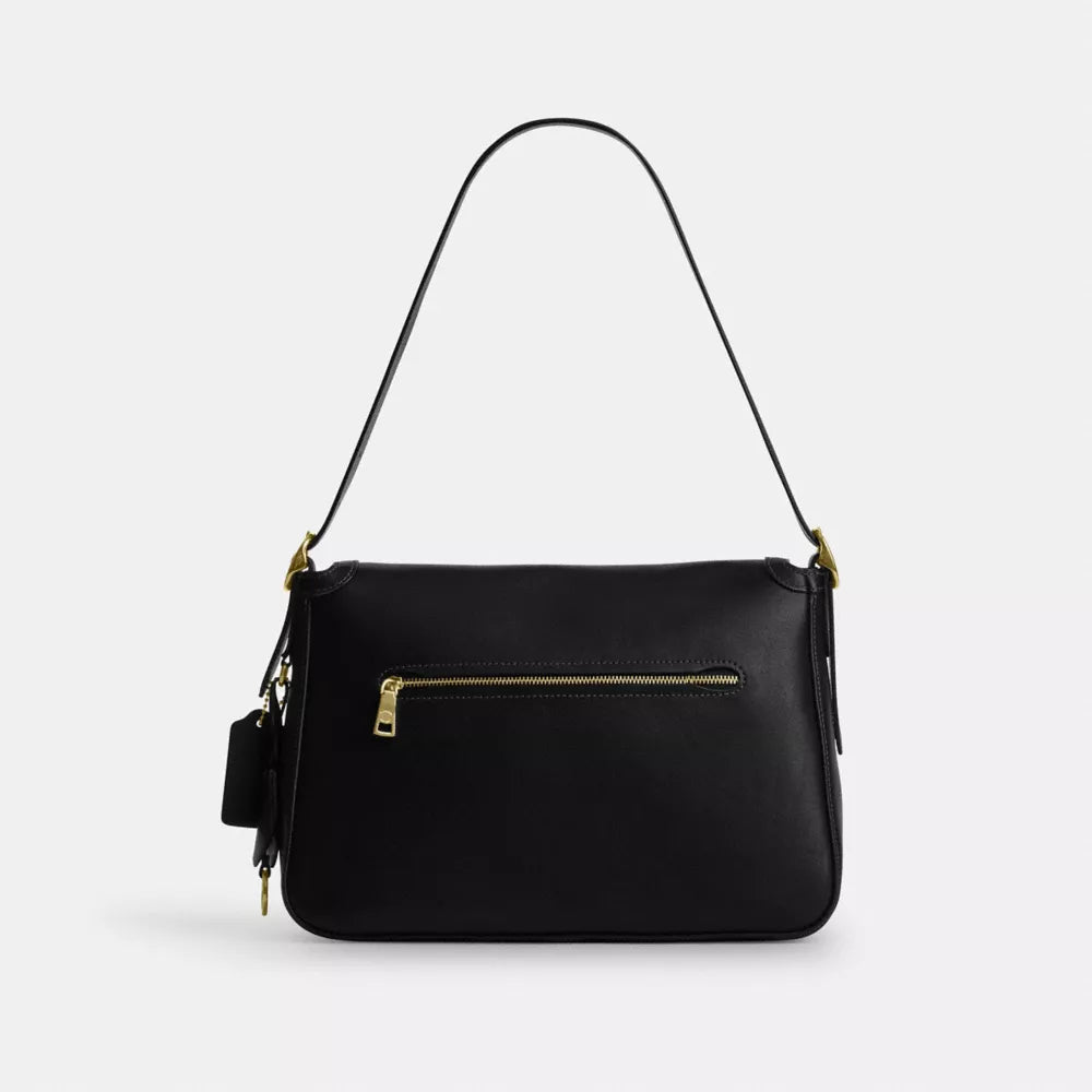 Etta Flap Bag - Natural Grain Leather/Gold/Black