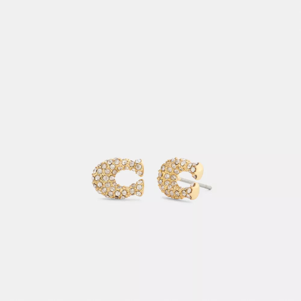 Pavﾨﾦ C Stud Earrings - Gold