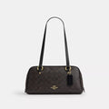 Sydney Shoulder Bag In Signature Canvas - Signature Canvas/Gold/Walnut/Black