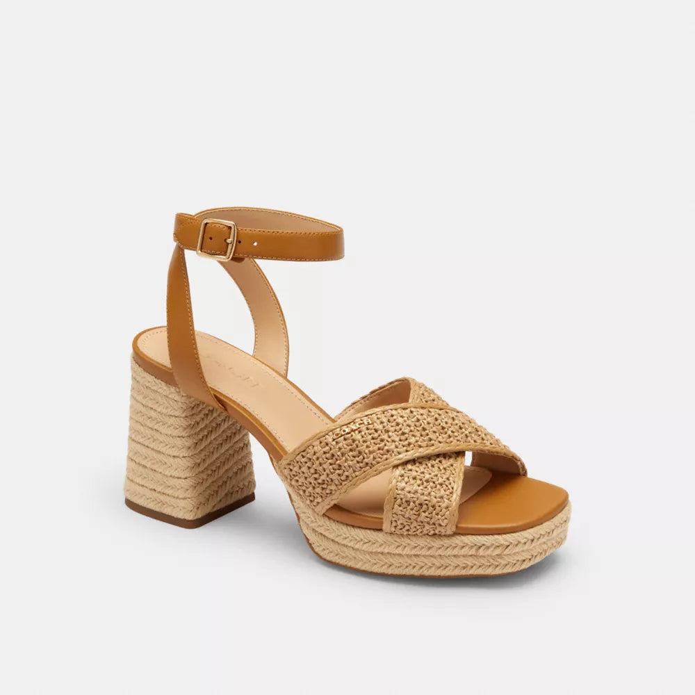 Block Heel Sandal - Natural