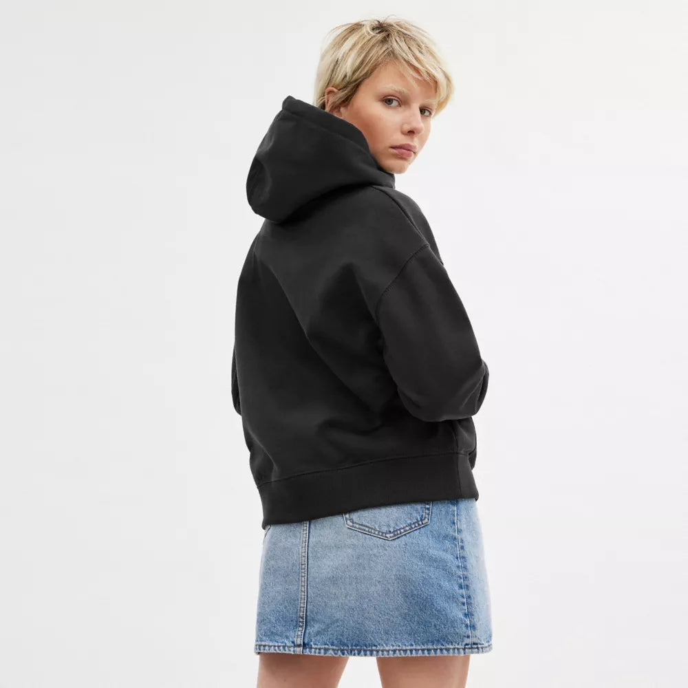 Hoodie Sweatshirt - Cotton/Black