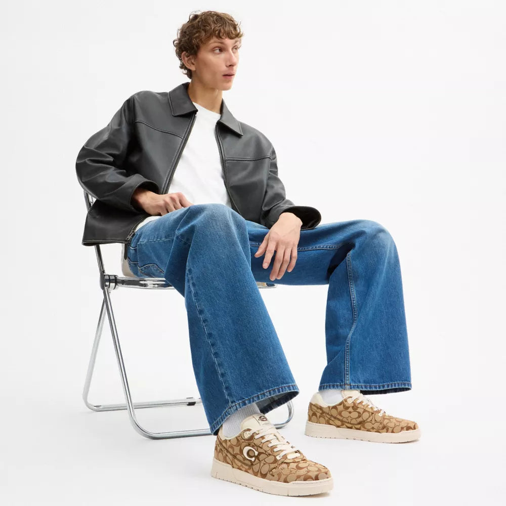Soho Sneaker In Signature Sateen Jacquard - Chalk Multi