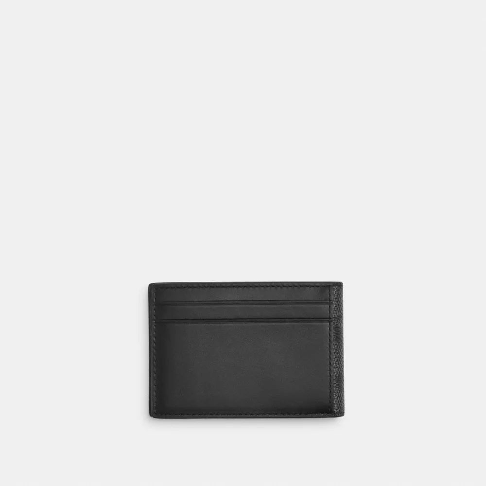 Compact Billfold Wallet In Signature Canvas - Signature Canvas/Charcoal/Black
