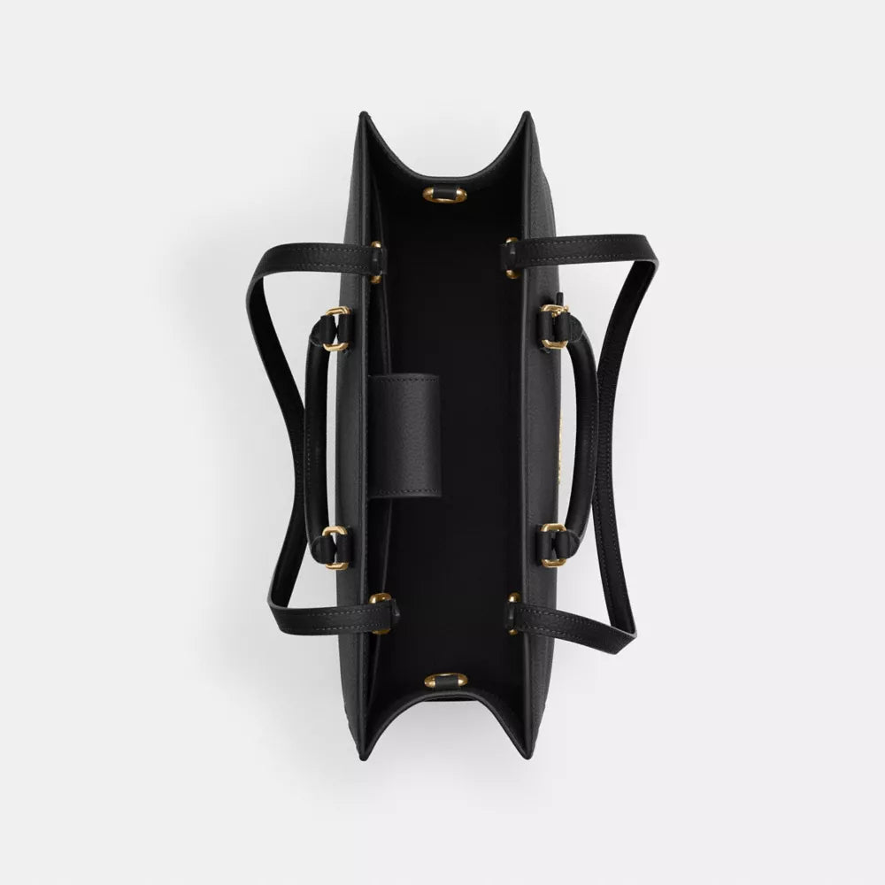 Maggie Tote Bag - Pebbled Leather/Gold/Black
