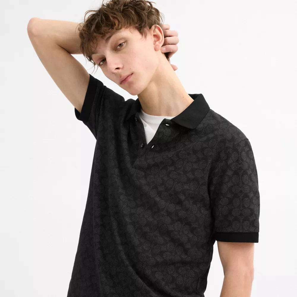 Signature Polo In Organic Cotton - Charcoal Signature