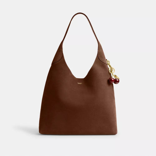 Brooklyn Shoulder Bag 39 - Suede/Brass/Warm Brown